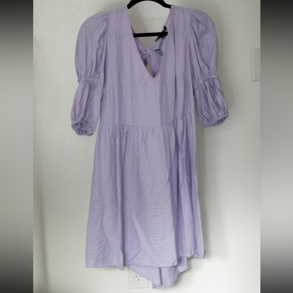 Purple cut out tie back dress